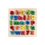Tableau en bois des lettres minuscules à encastrer