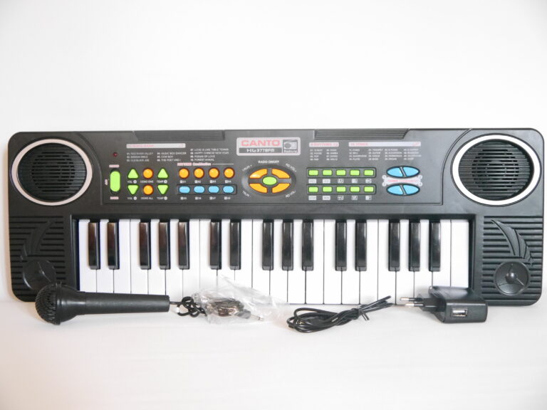Piano électronique 37 touches avec micro et radio FM ( alimentation électrique et piles ) – Image 6