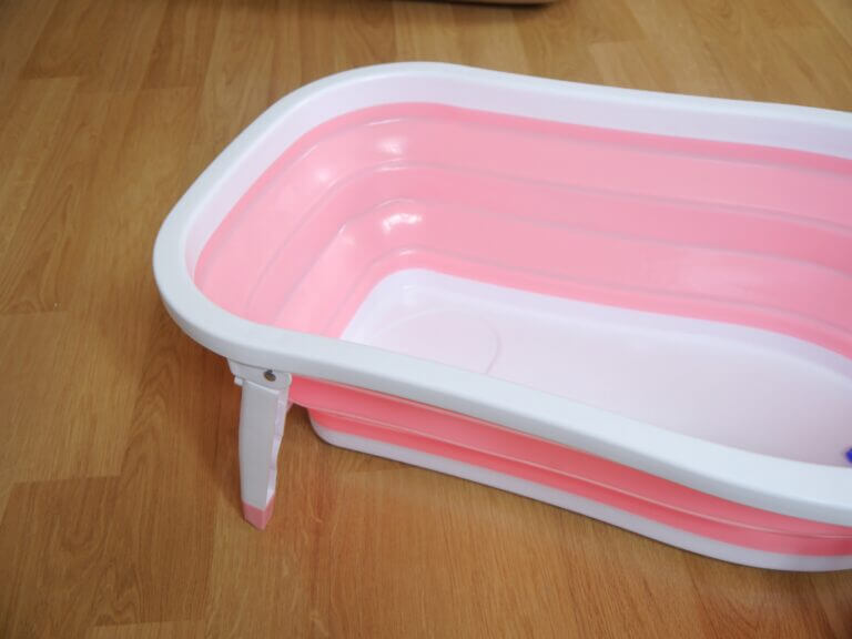 Baignoire de bain bébé rétractable confort -Rose- – Image 6