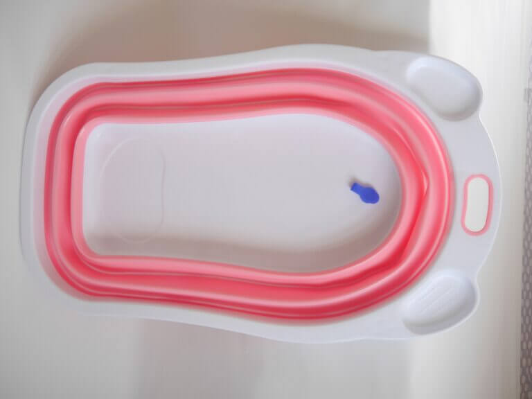 Baignoire de bain bébé rétractable confort -Rose- – Image 10
