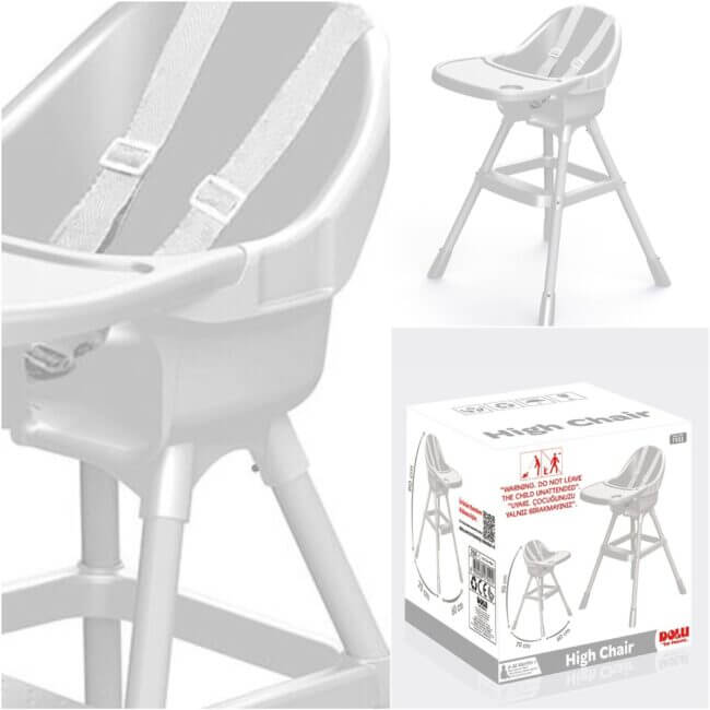 DOLU : Chaise d'alimentation haute à harnais de sécurité de 6 à 36 mois  -   كرسي الأكل للأطفال من 6 إلى 36 شهر – Image 7