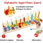 Ensemble Montessori éducatif en bois 2 en 1 : Comptage et Alphabet -