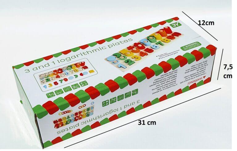 Table d'apprentissage 3 en 1 : Comptage, Chiffres et Formes Géométriques -   1X3 أداة للحساب ، أرقام وأشكال هندسية  من الخشب – Image 9