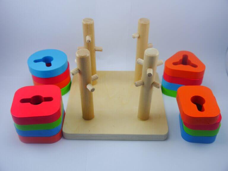 Jeu en bois de psychomotricité et intelligence des 4 colonnes - لعبة و أداث تثقيفيه من الخشب – Image 8