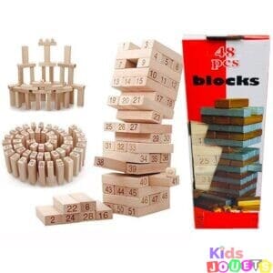 Tour Jenga en bois 48 blocs
