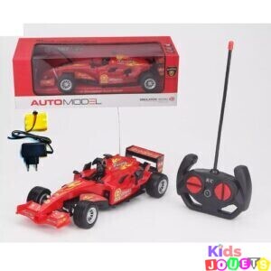 Voiture de course rouge F1 télécommandée sans fil rechargeable éléctrique