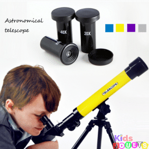 Télescope d'initiation et d'apprentissage avec trépied 20X 40X 60X (Jaune)