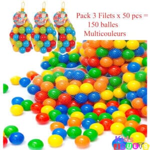 Pilsan Pack 150 balles en plastique en 3 Filets de 50 balles chacune