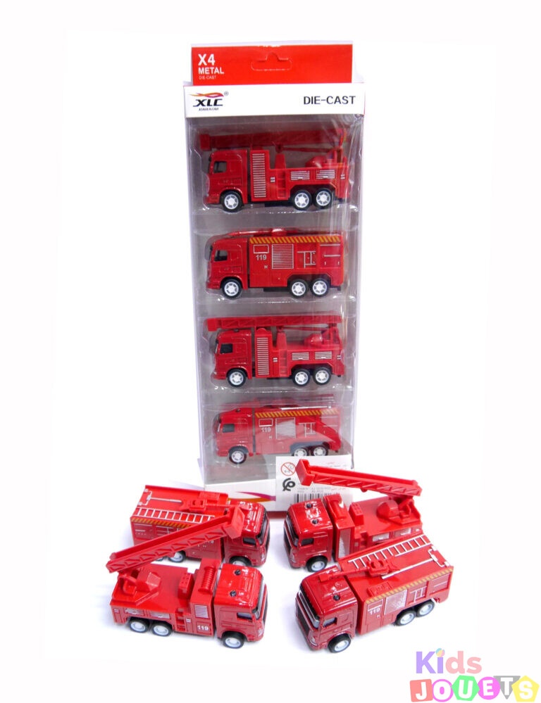Ensemble 4 camions de Pompiers en miniature métal – Image 2