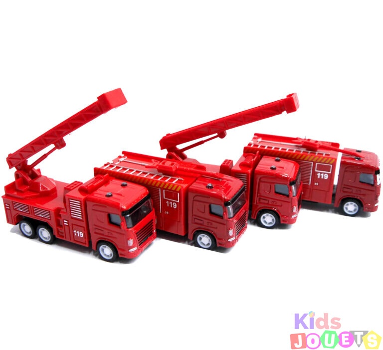 Ensemble 4 camions de Pompiers en miniature métal – Image 4