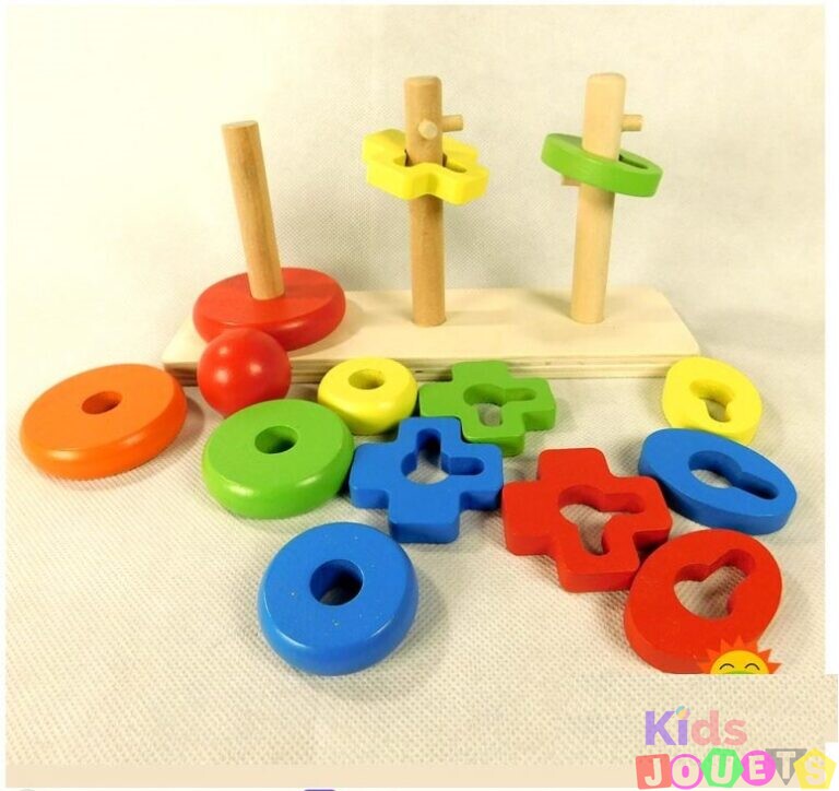 Jeu d'intelligence et de psychomotricité en bois des 3 colonnes – Image 6