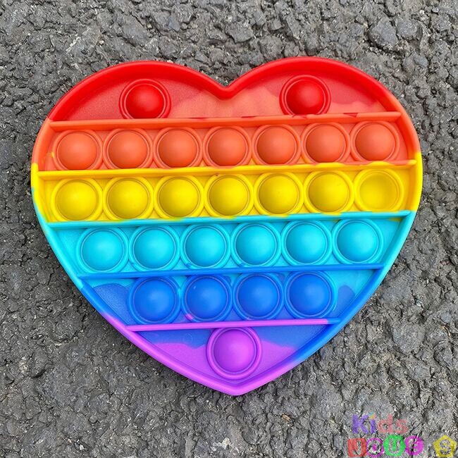 Pack 4 pop IT Pop it Antistress : Coeur, Hexagone, Cercle, Carré multicouleurs – Image 5