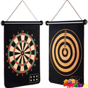 Cible de fléchettes magnétique, jeu de fléchettes double face enroulable + 6 fléchettes de sécurité