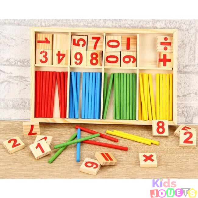 Jeu en bois Montessori de Comptage et Mathématiques