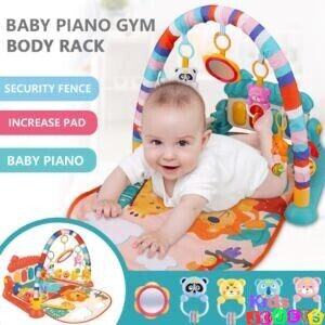 Tapis Gym d'Eveil musical multi-activités Bébé Piano à pied Pied  3 en 1
