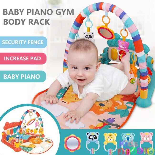 Tapis Gym d'Eveil musical multi-activités Bébé Piano à pied Pied  3 en 1