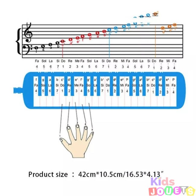Melodica Mélodica Flûte à clavier en tube piano 32 touches avec pochette BLEU – Image 7