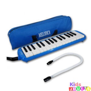 Melodica Mélodica Flûte à clavier en tube piano 32 touches avec pochette BLEU