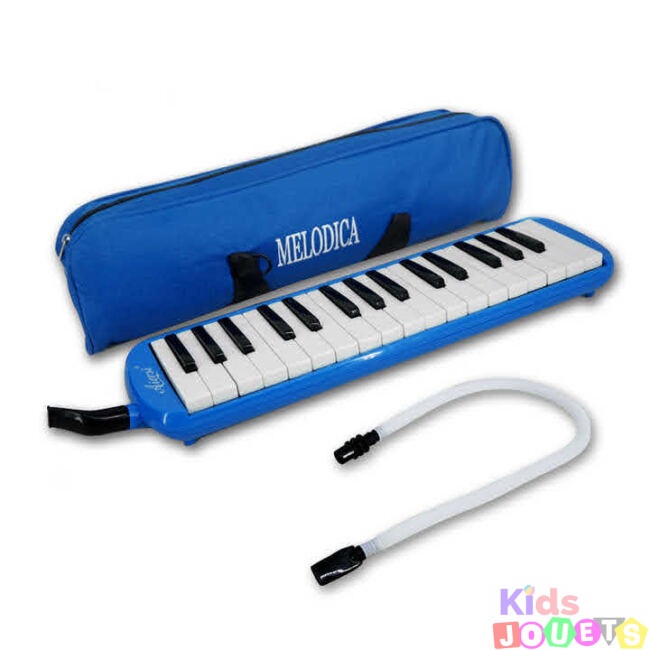 Melodica Mélodica Flûte à clavier en tube piano 32 touches avec pochette BLEU