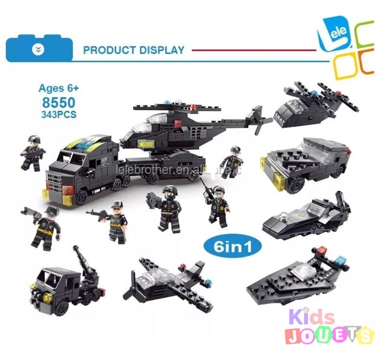 Jeu de construction 6-en-1 P0LICE SWAT Team 343 Briques Compatibles lego – Image 10