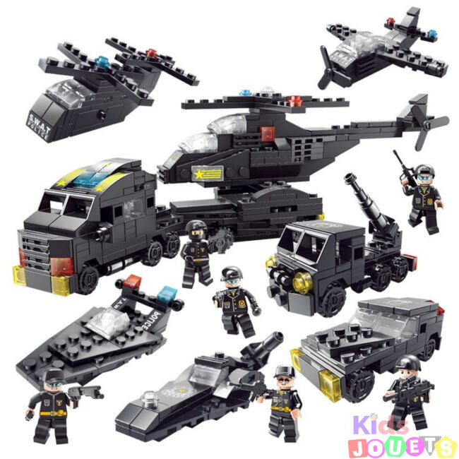Jeu de construction 6-en-1 P0LICE SWAT Team 343 Briques Compatibles lego – Image 6