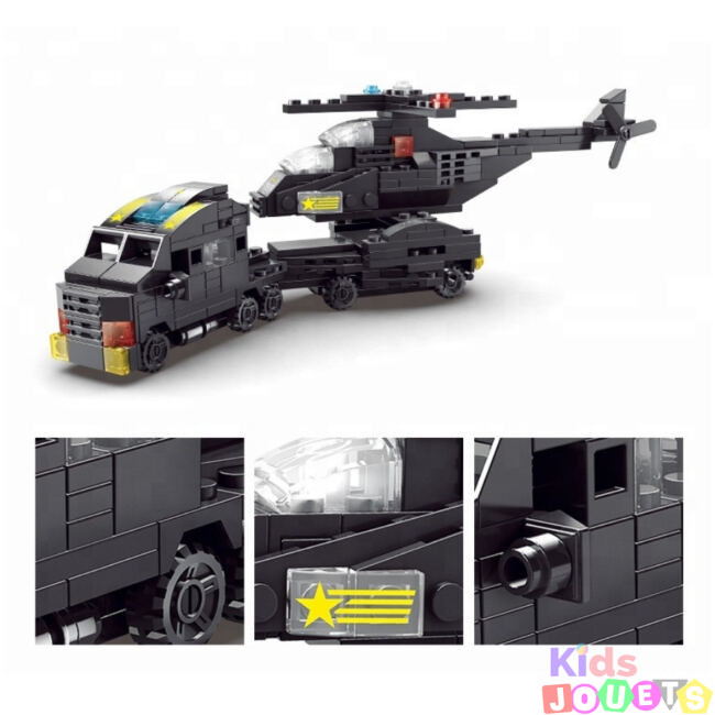 Jeu de construction 6-en-1 P0LICE SWAT Team 343 Briques Compatibles lego – Image 7