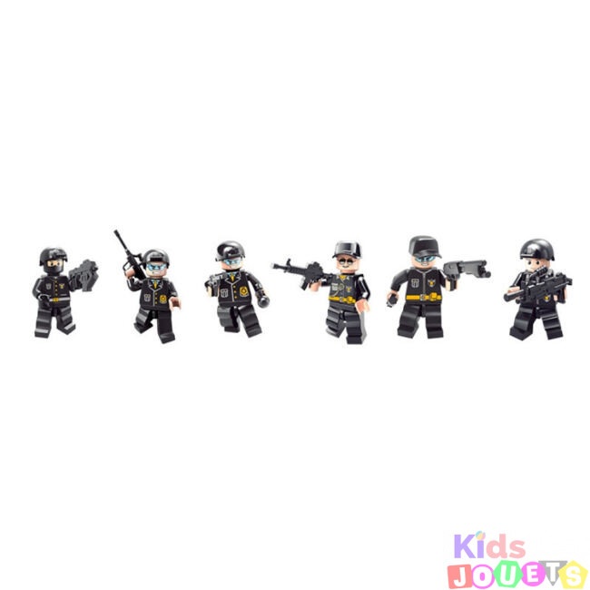 Jeu de construction 6-en-1 P0LICE SWAT Team 343 Briques Compatibles lego – Image 8