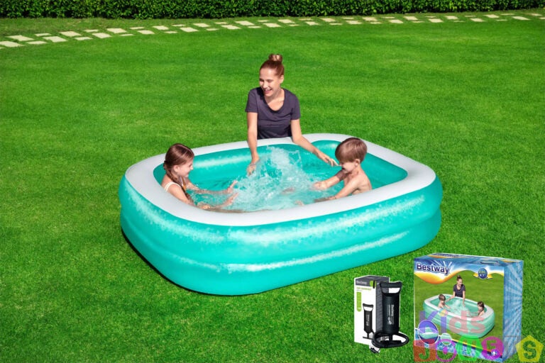 Piscine familiale translucide 2,01m x 1,50m x 51 cm + Gonfleur manuel gratuit + Livraison gratuite