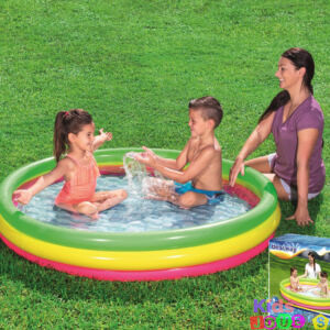 Piscine Ronde 3 anneaux à sol gonflable confort Pour Enfants 1.52 x 0.30 m Bestway