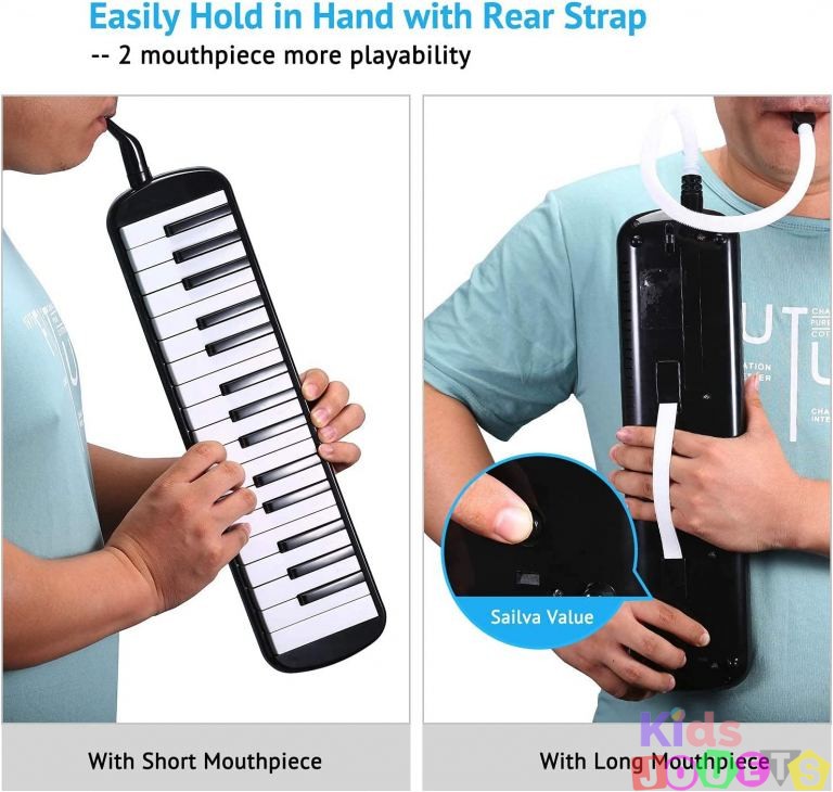 Melodica Mélodica Flûte à clavier en tube piano 32 touches avec pochette Couleur Noir – Image 5