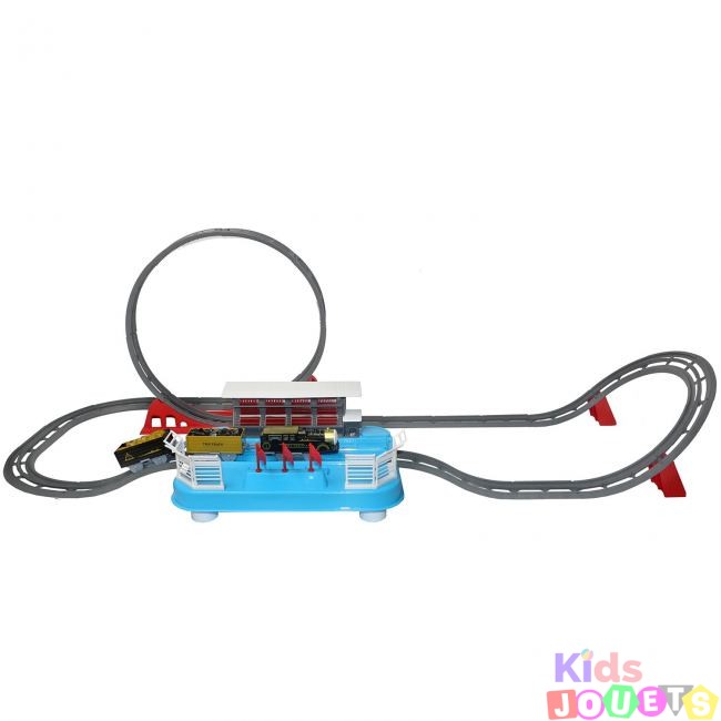 Circuit de train acrobatique montagne russe avec 3 wagons 148cm – Image 2