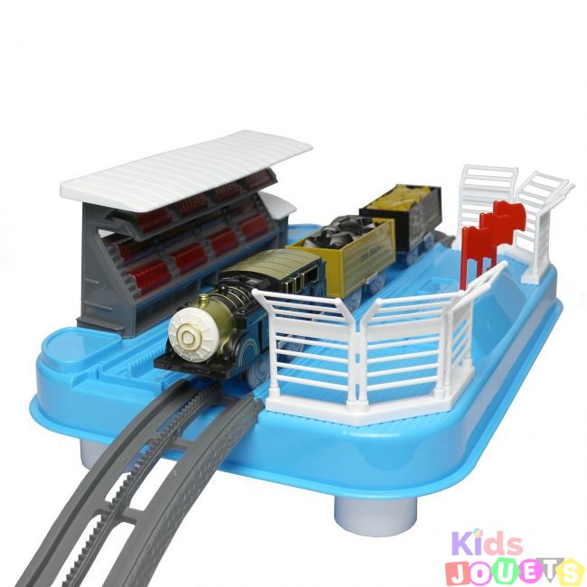 Circuit de train acrobatique montagne russe avec 3 wagons 148cm – Image 7