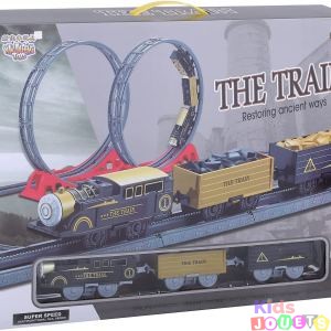 Grand circuit de train acrobatique avec 3 wagons 136CM