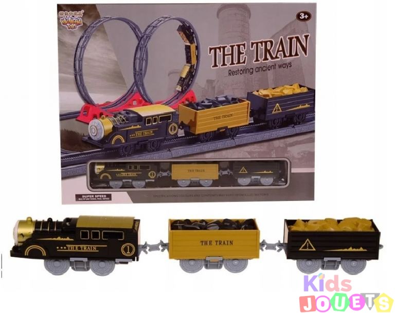 Grand circuit de train acrobatique avec 3 wagons 136CM – Image 10