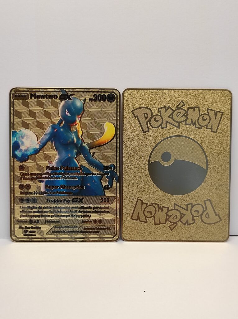 Carte pokemon Gold en métal aluminium plaqué or – Image 3