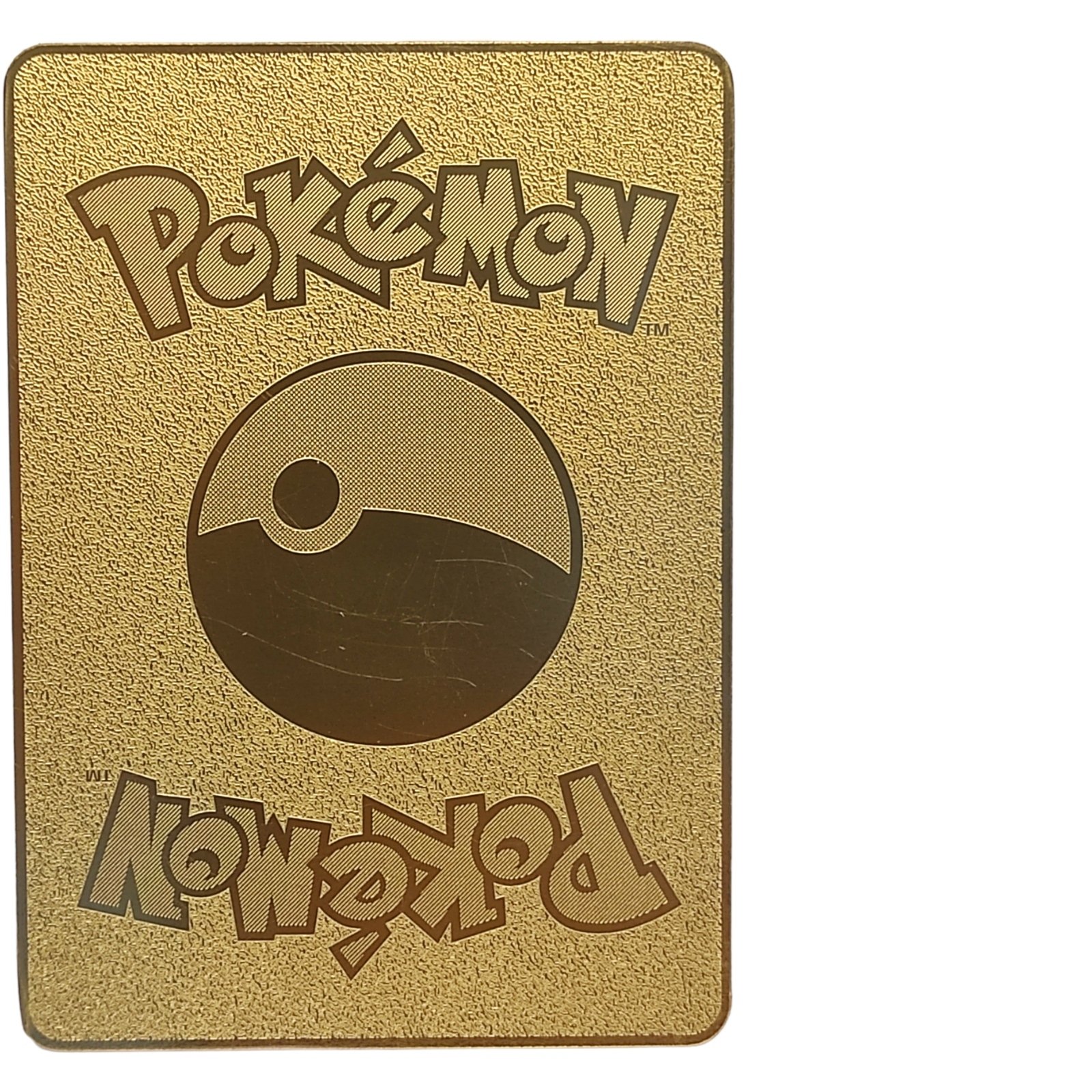 Carte pokemon Gold en métal aluminium plaqué or 