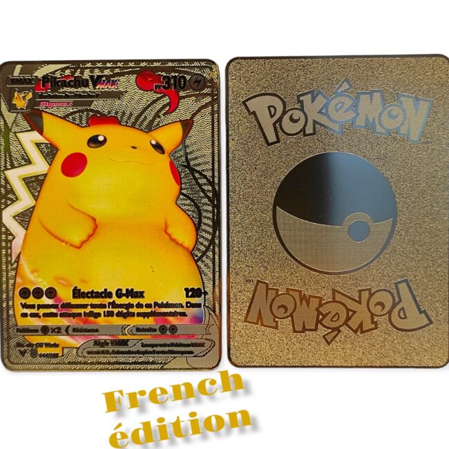 Carte pokemon Gold en métal aluminium plaqué or – Image 2